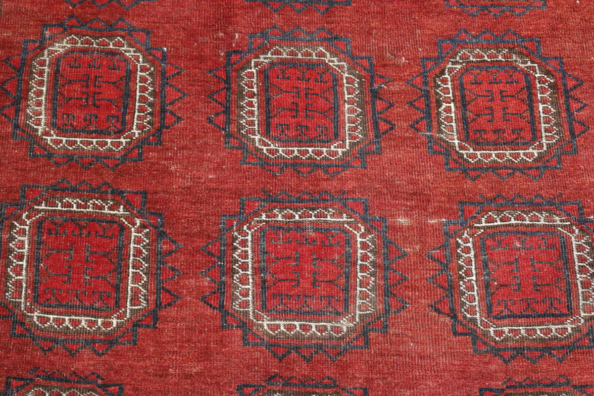 Full view of Traditional Antique Bokhara Good Condition rug