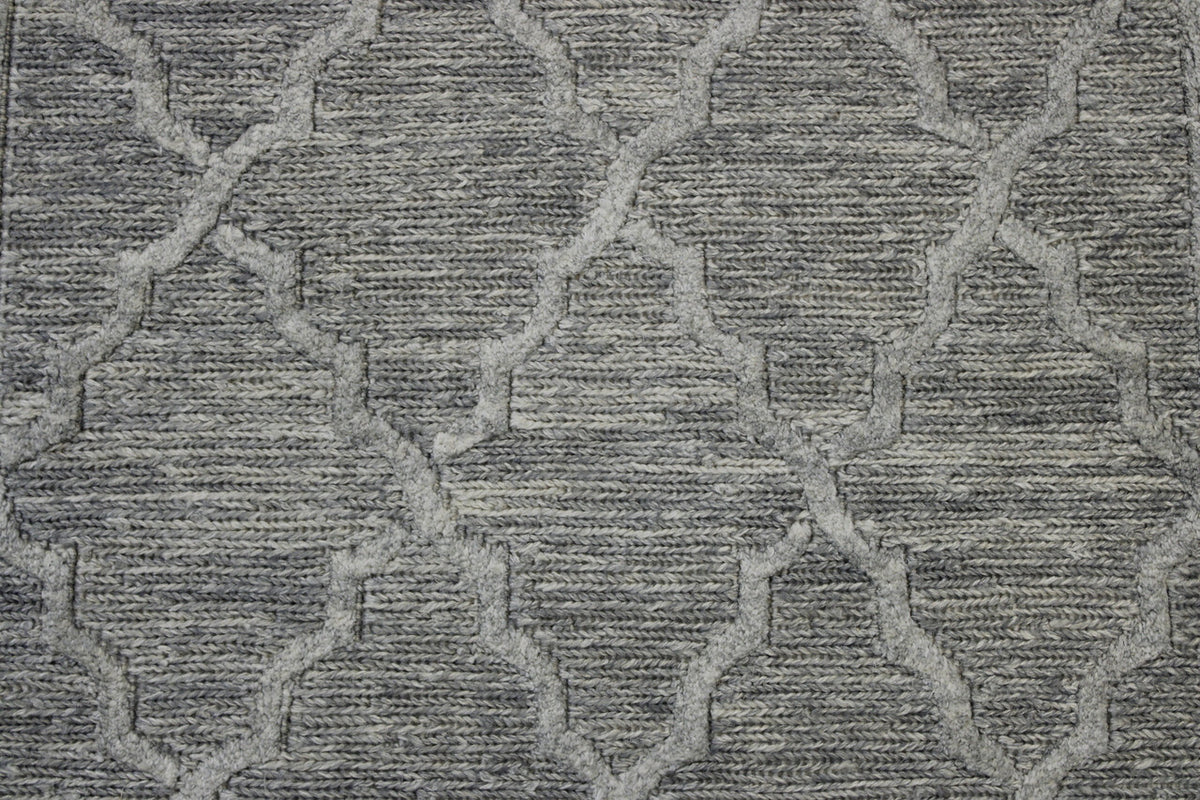 Close-up of wool pile, Gray rug