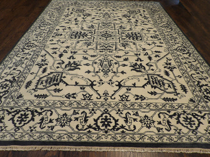 Close-up of wool pile, Blue & White rug