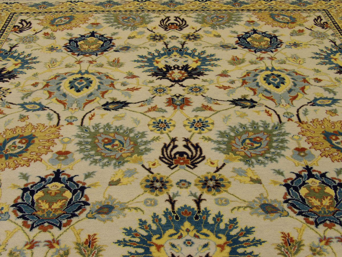 Back of Colorful Rich Ziegler Design hand-knotted rug