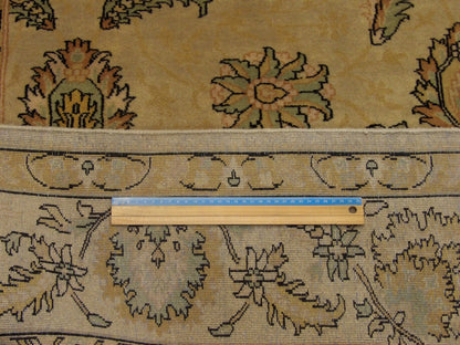 Fine Ziegler Tie-Dye Hand-Knotted Wool Rug in Beige — 6'0" x 9'0" | SKU W918