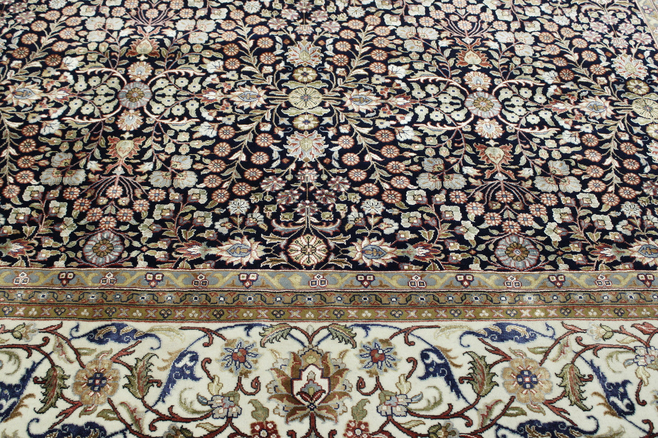 Back of Traditional Fine Heraki hand-knotted rug