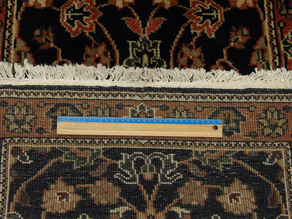 Blue & Red Turkish Weave Mahal Design rug in room setting