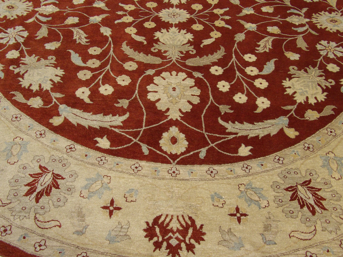Ziegler Oushak / Peshawar hand-knotted wool rug in Beige, 10'0" x 10'0", SKU w501