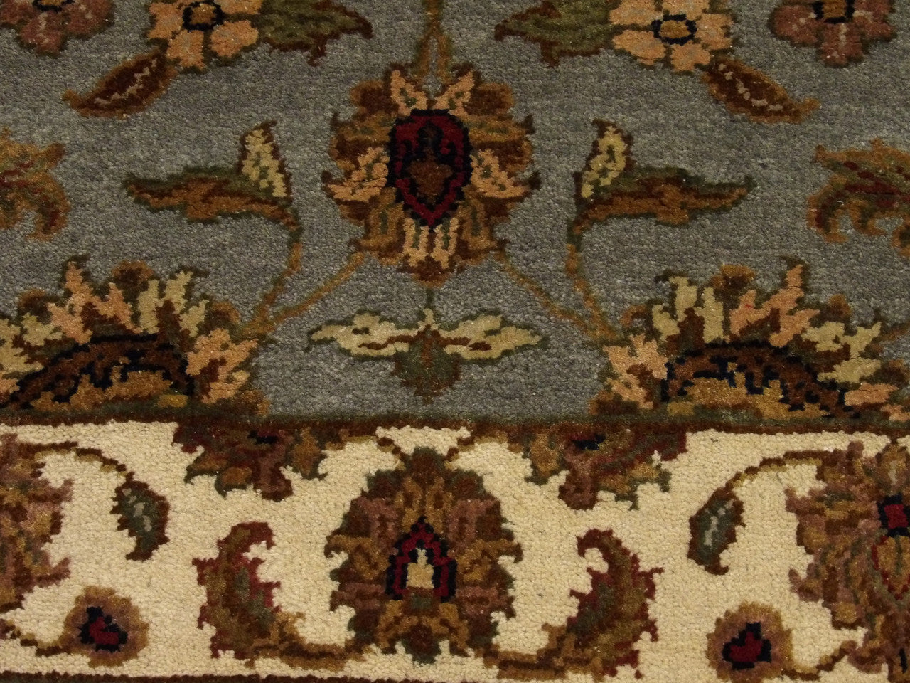 Jaipur Kashan runner border detail, beige and blue