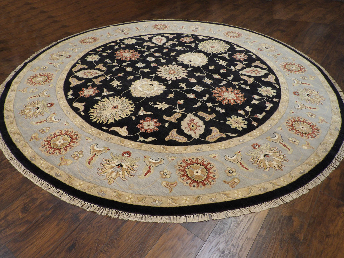 Ziegler Oushak / Peshawar hand-knotted wool rug in Black, 10'2" x 10'2", SKU w495