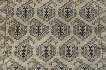 Oushak Kerman Design rug corner detail