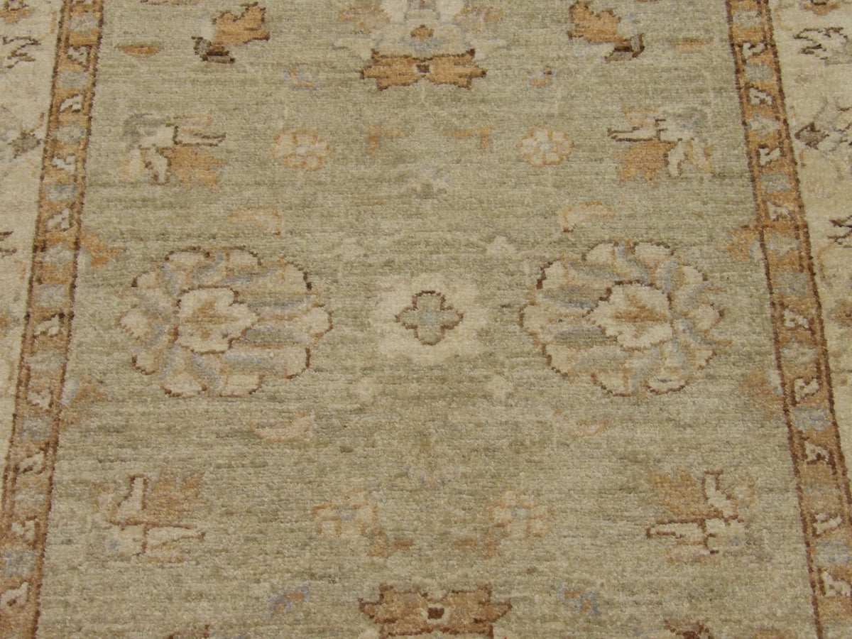 Back of Oushak Chobi Natural Dye hand-knotted rug