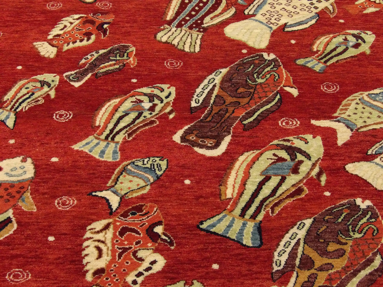 Back of coastal hand-knotted rug