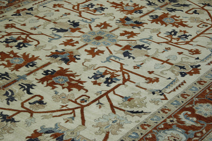 Back of Tribal Fine Floral Sherapi hand-knotted rug