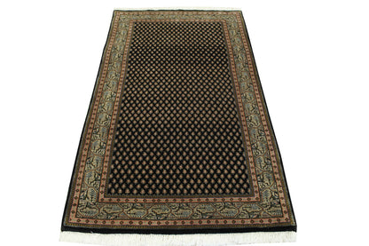 Close-up of wool pile, Blue & Green rug