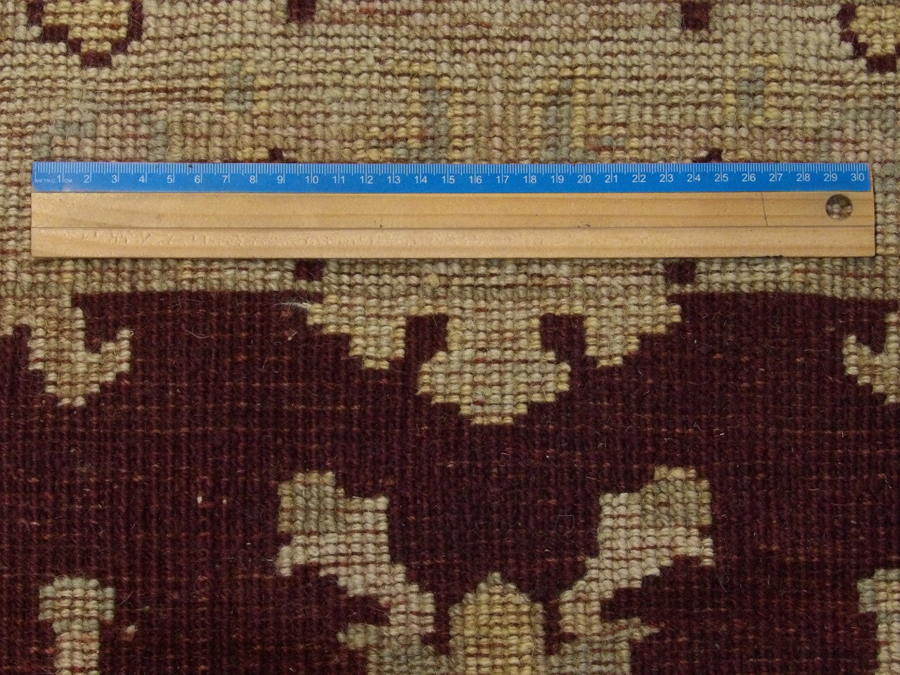 Brown & Beige Turk Ushak Wash rug in room setting