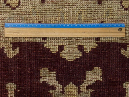 Brown & Beige Turk Ushak Wash rug in room setting