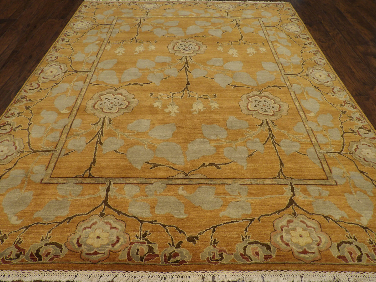 Close-up of natural dye wool pile, Tree of Life rug