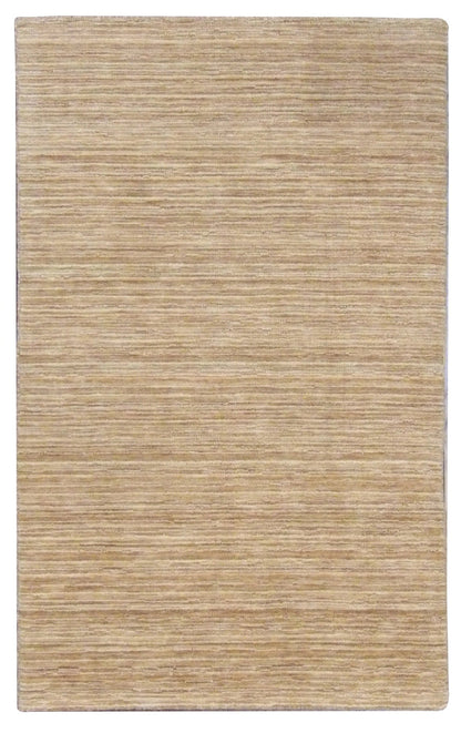 Modern hand-knotted wool rug in brown, full view