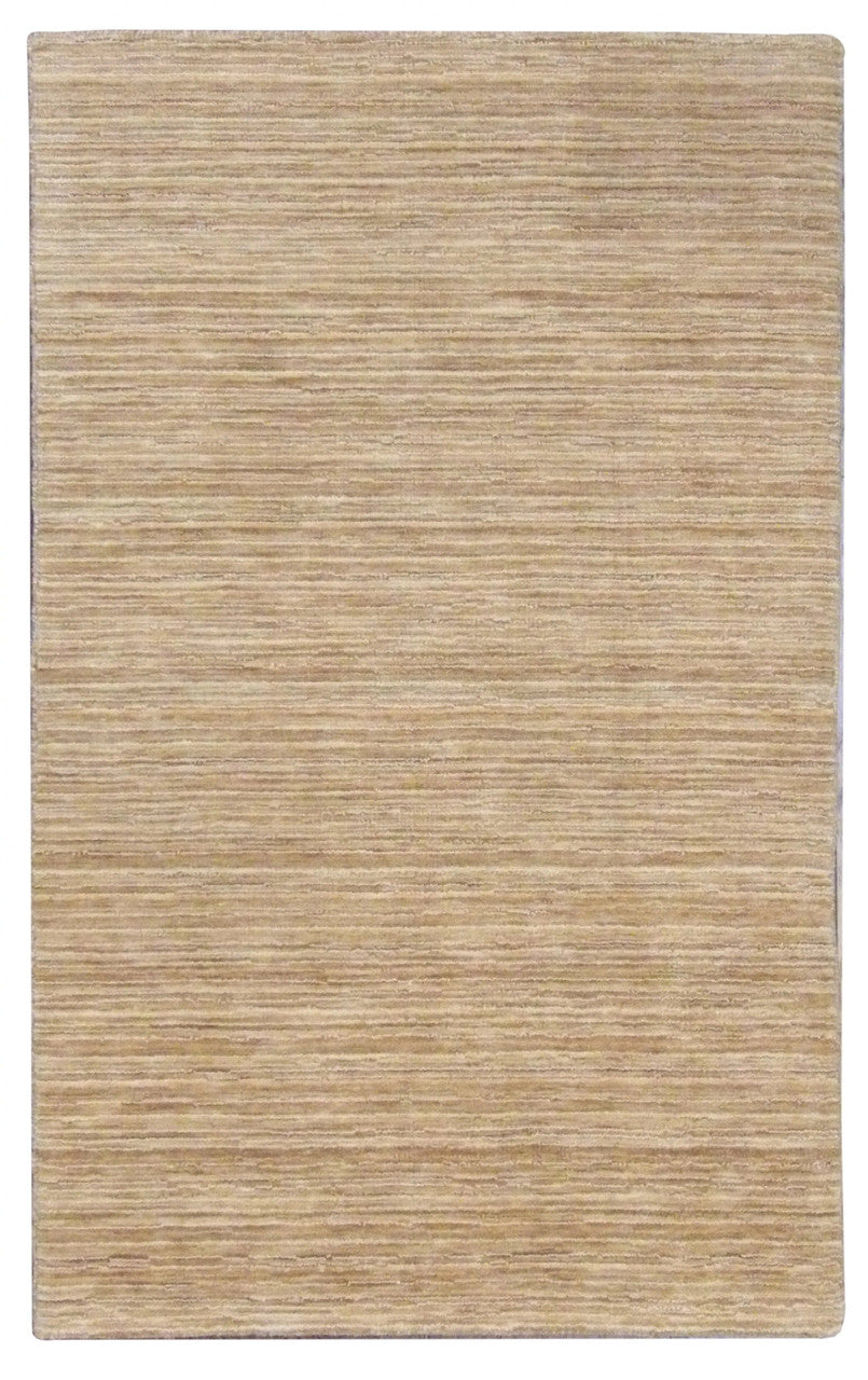 Modern hand-knotted wool rug in brown, full view