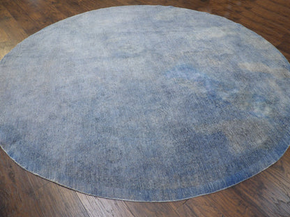 Full view of overdye Chobi round rug