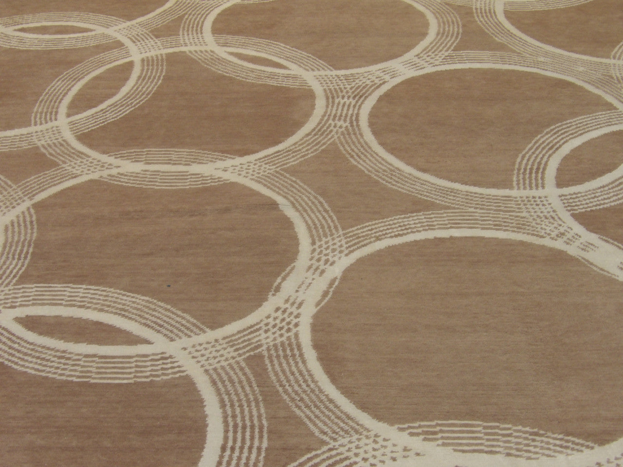 Back of Modern Nepalese Circle Design hand-knotted rug