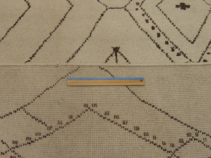Brown & Ivory Moroccan Tulu Design Shaggy High Pile rug in room setting