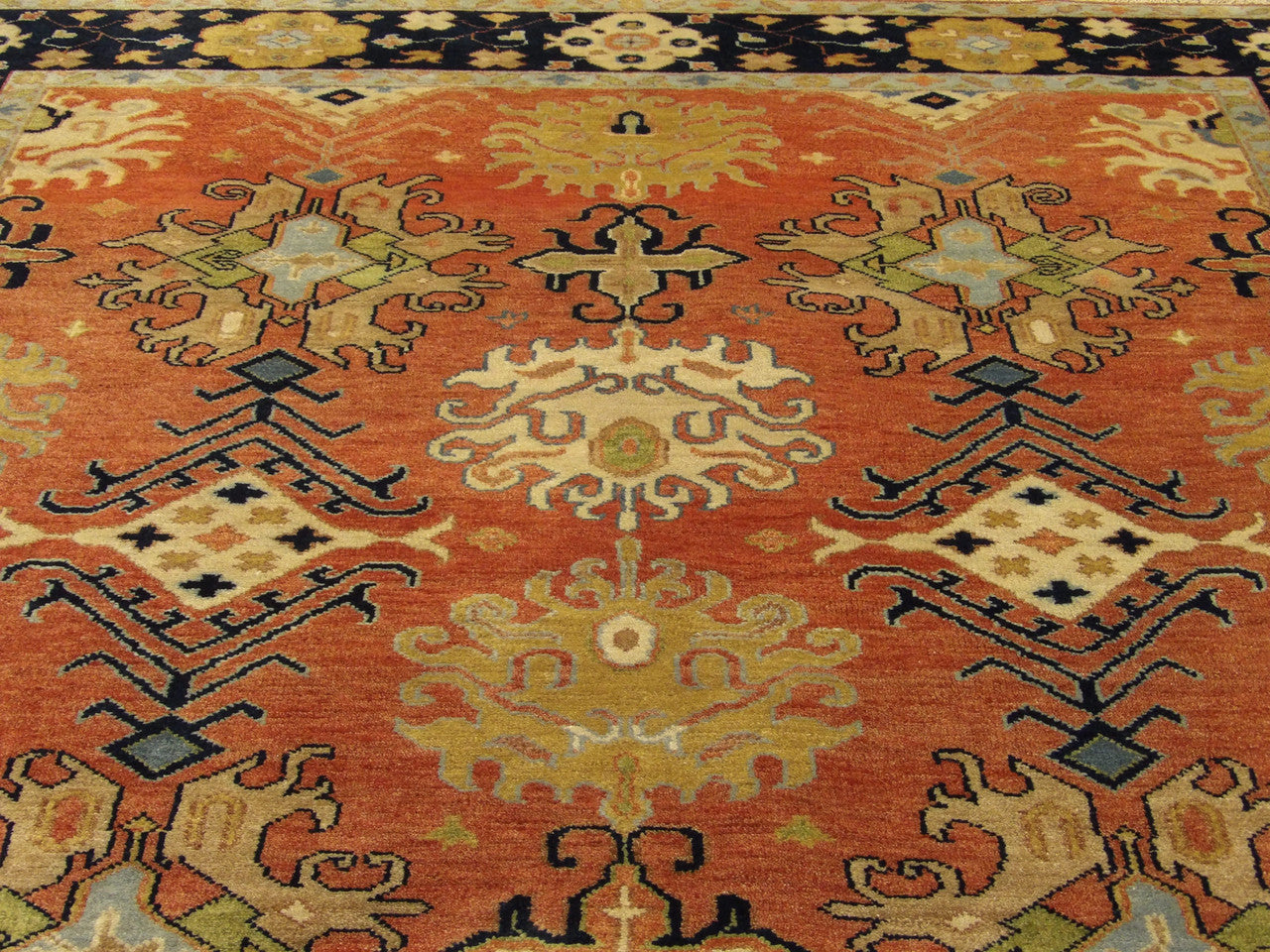 Back of Fine Sherapi Ziegler Natural Dye hand-knotted rug