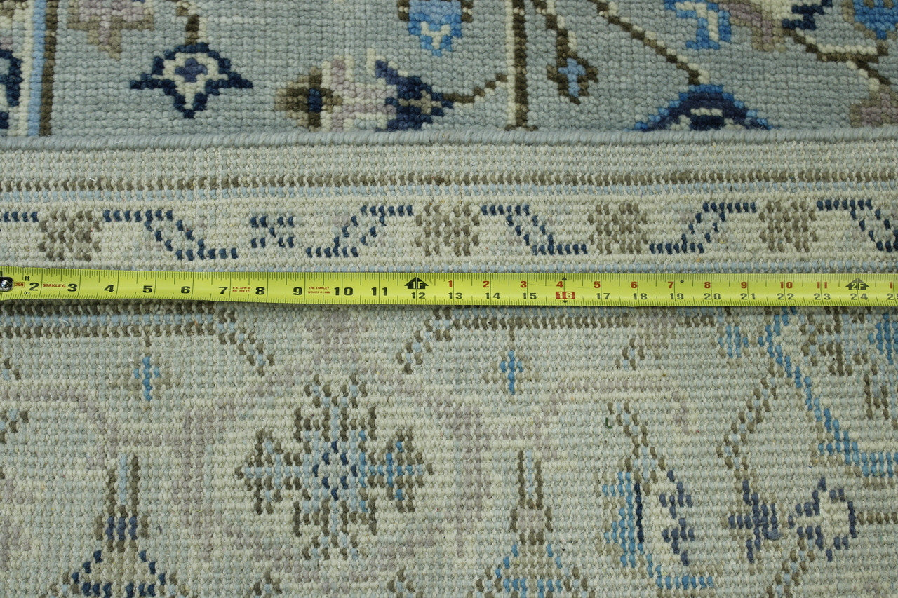 Close-up of wool pile, Blue & Gray rug