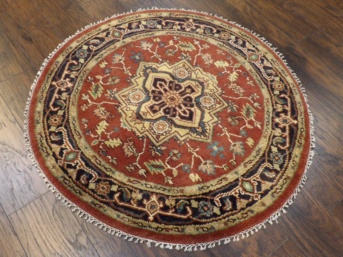 Full view of Tribal Heriz rug