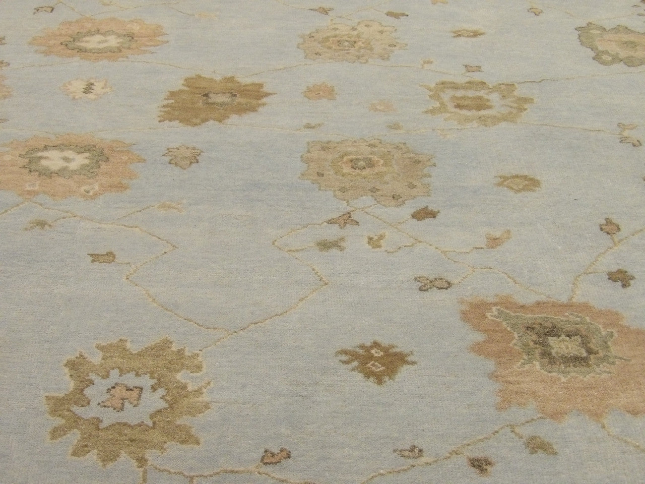 Back of Turk Oushak Natural Dye hand-knotted rug
