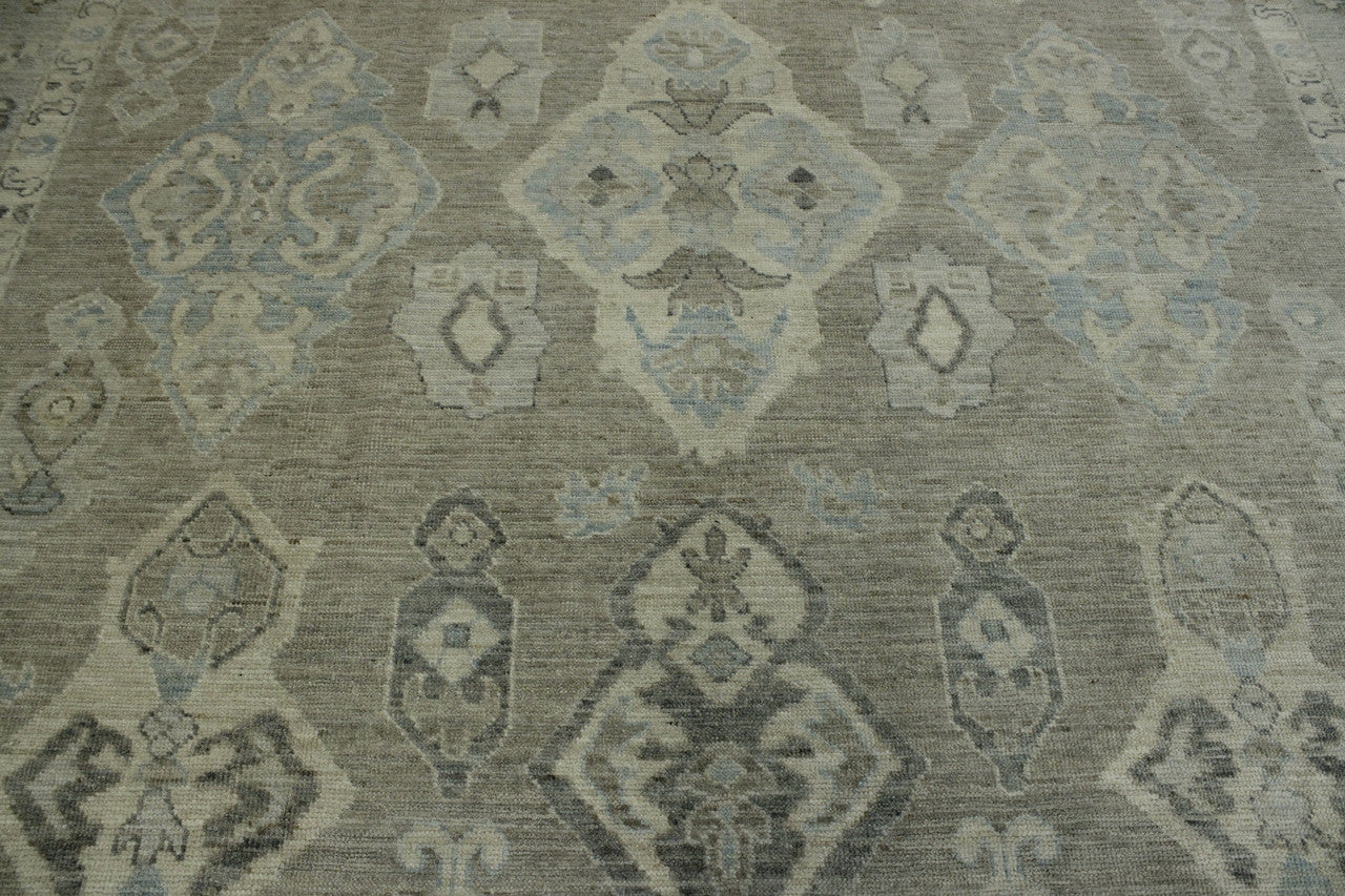Blue & Gray Oushak Wash Chobi rug in room setting