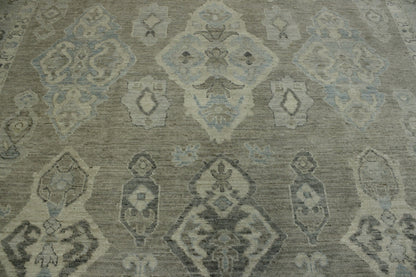 Blue & Gray Oushak Wash Chobi rug in room setting