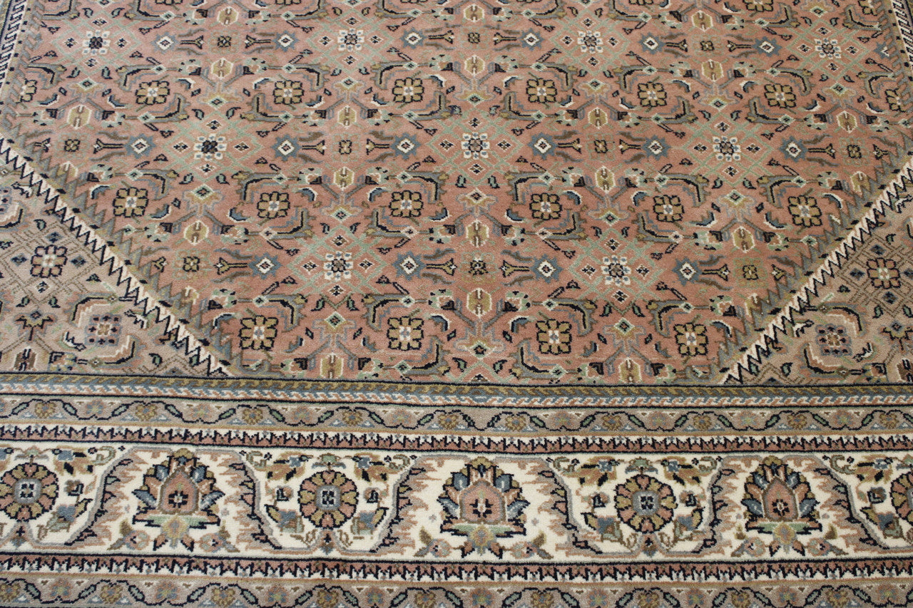 Traditional Indo Mir rug corner detail