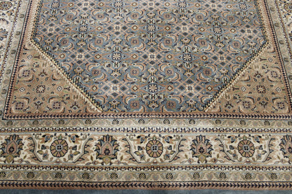 Close-up of wool pile, Blue & Beige rug
