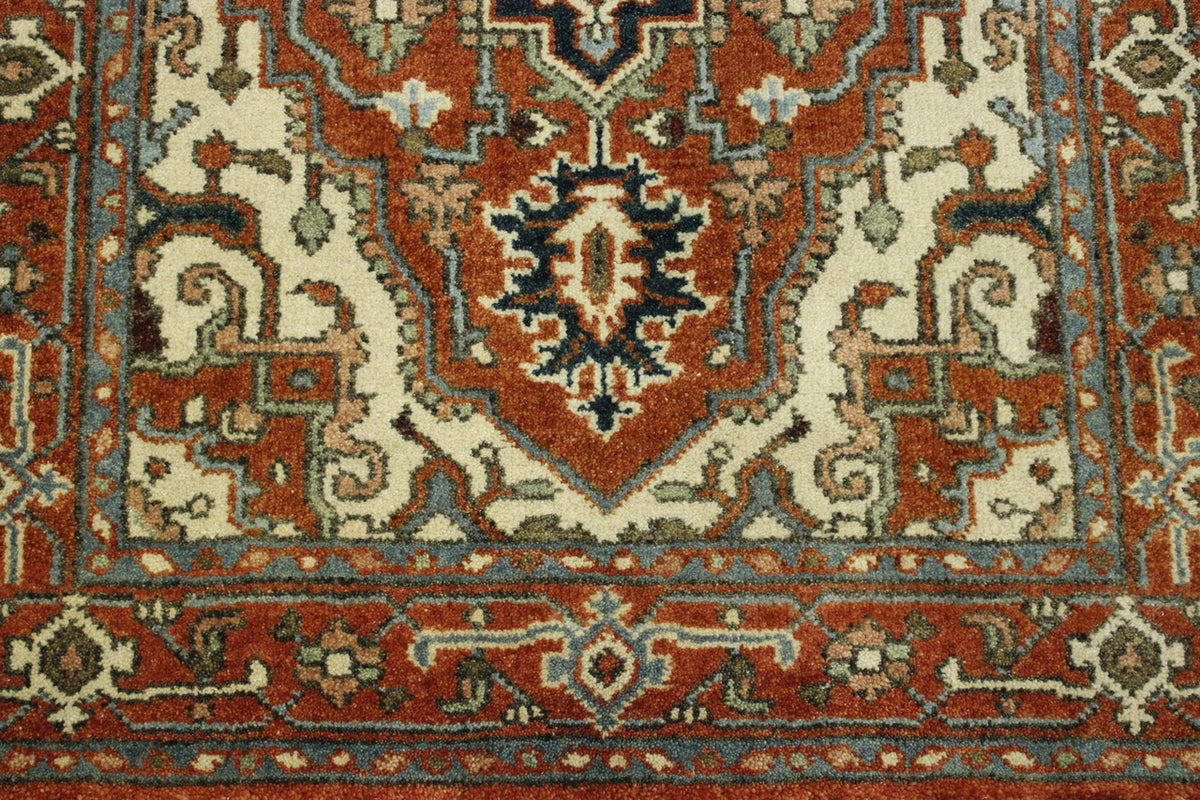 Full view of Tribal Heriz rug
