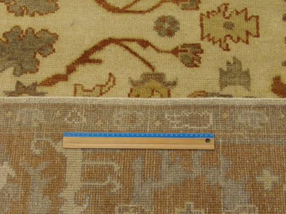 Beige & Rust Turk Oushak Natural Dye rug in room setting