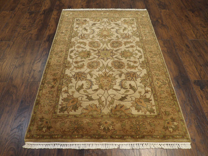 Close-up of wool pile, Gold & Beige rug