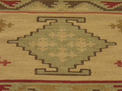 Back of Tribal Kilim Flat Weave hand-knotted rug