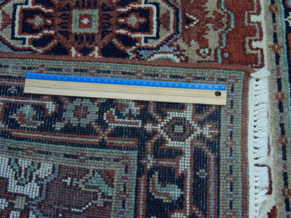 Blue & Red Tribal Sherapi rug in room setting