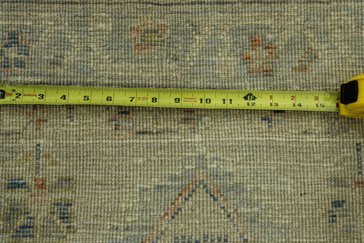 Oushak Wash Chobi hand-knotted wool rug in Gray, full view