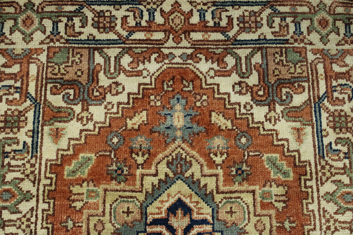 Full view of Tribal Indo Heriz rug