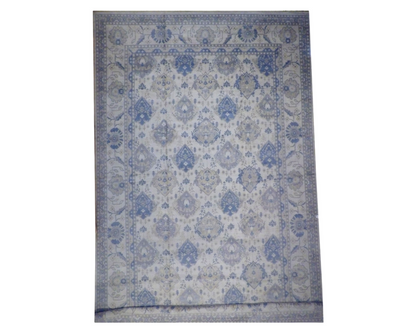 Turk Oushak Wash hand-knotted wool rug in Beige, full view