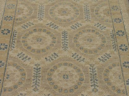 Back of Oushak hand-knotted runner