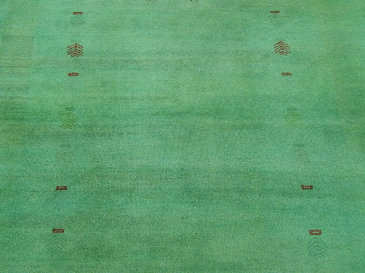 Back of Overdye Gabbeh hand-knotted rug