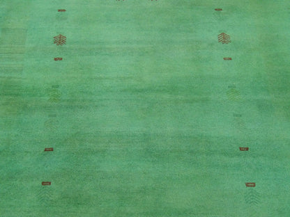 Back of Overdye Gabbeh hand-knotted rug