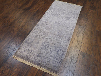 Close-up of silk sheen on Oushak runner