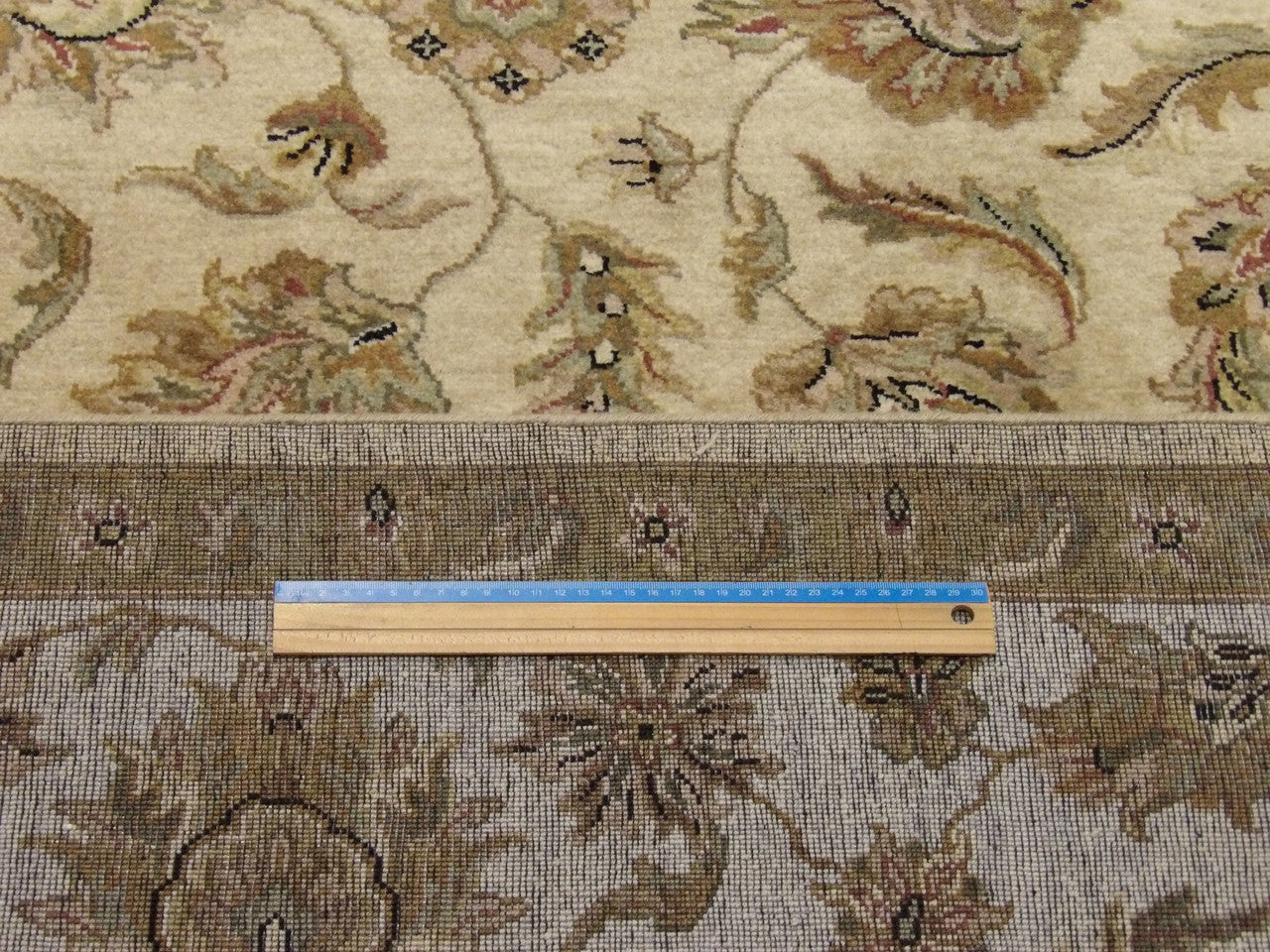 Gold & Beige Fine Kashan Tie Dye rug in room setting