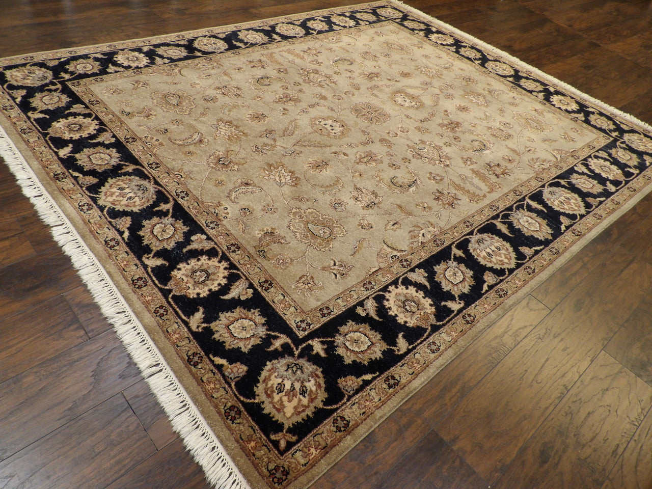 Chobie Oushak / Peshawar hand-knotted wool rug in Black, 8'0" x 10'0", SKU w963