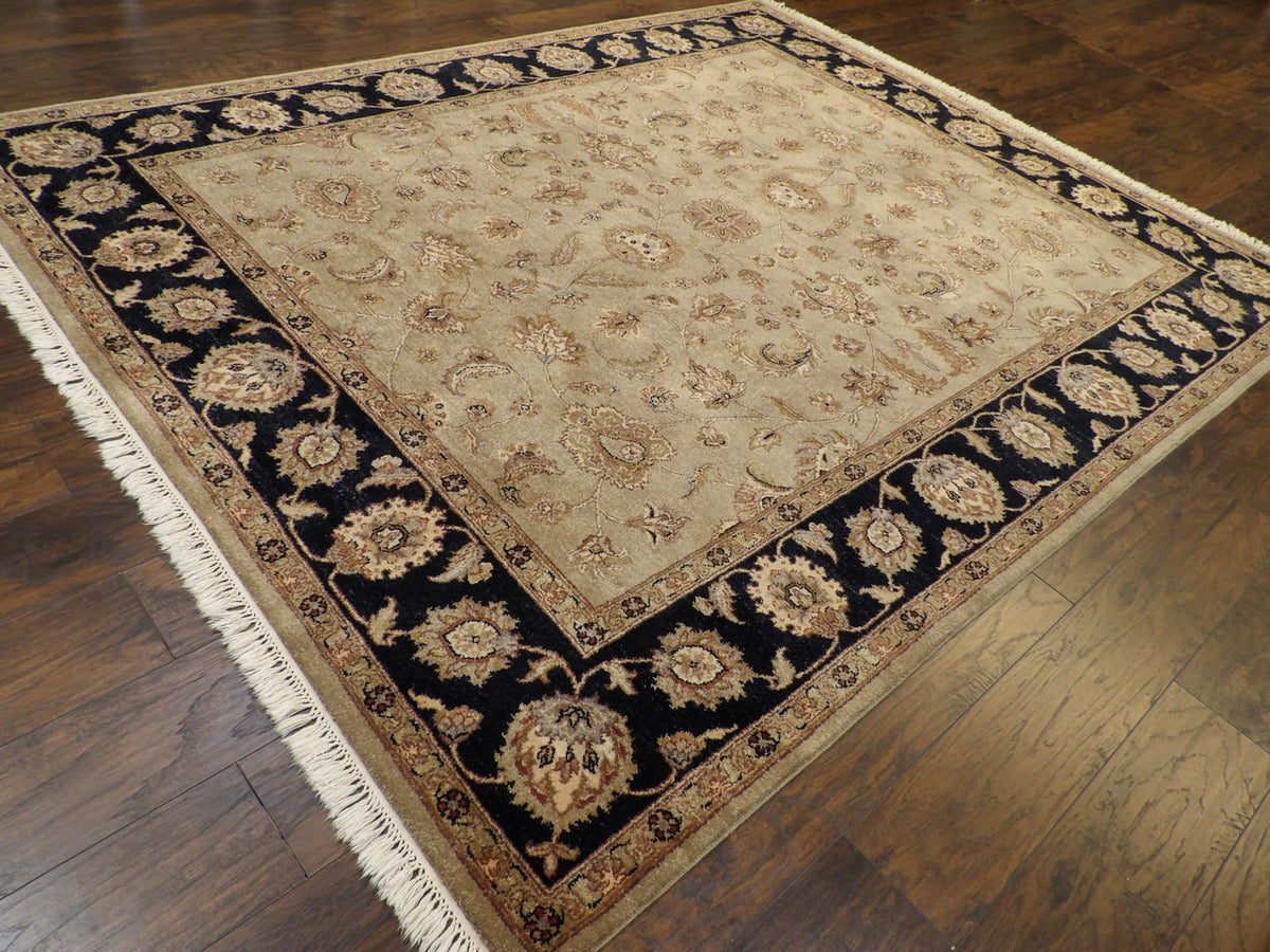 Chobie Oushak / Peshawar hand-knotted wool rug in Black, 8'0" x 10'0", SKU w963