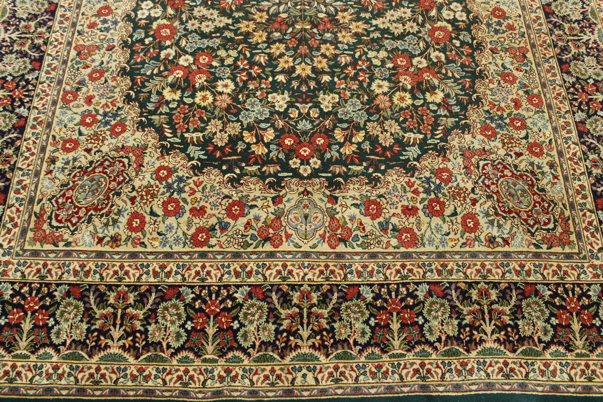Full view of Traditional Kerman rug
