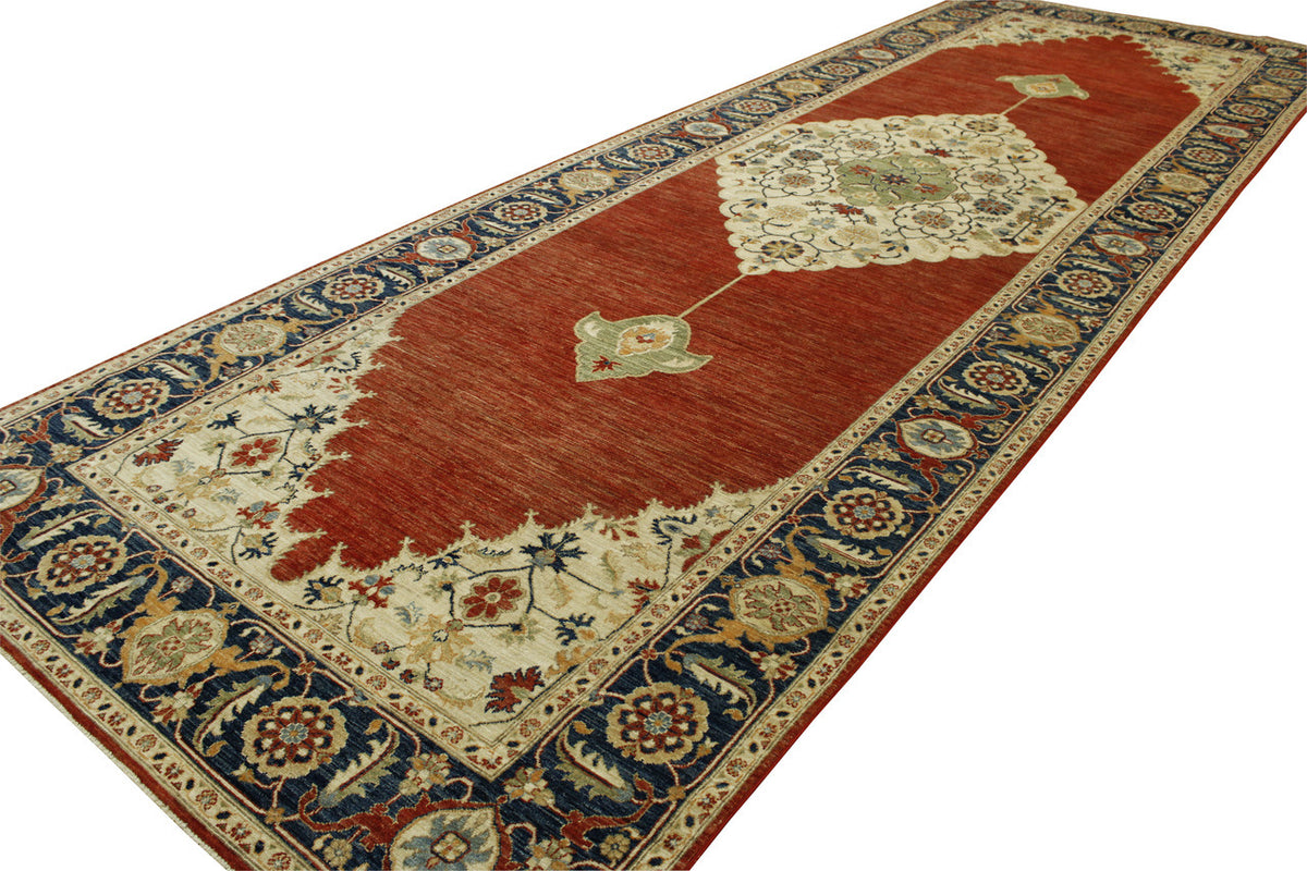Tribal Fine Sherapi rug border detail
