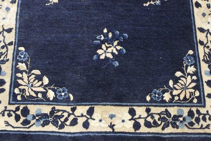 Close-up of wool pile, Blue rug