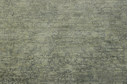Gray & Blue Oushak Bamiyan Chobi rug in room setting